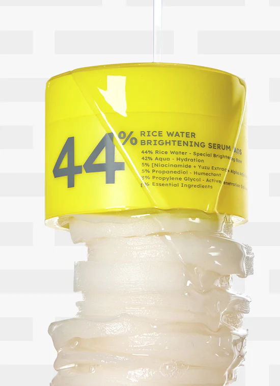 Brightening serum pads with 44% rice water - 50 pads Brightens, Treats Dark Spots & Evens Out Skin Tone